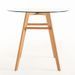 Table ronde 120 cm scandinave verre trempé et pieds bois naturel Bristol - Photo n°2
