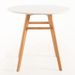 Table ronde 80 cm scandinave blanche et pieds bois naturel Bristol - Photo n°2