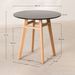 Table ronde 80 cm scandinave gris clair et pieds bois naturel Bristol - Photo n°4