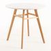 Table ronde 90 cm scandinave blanche et pieds bois naturel Bristol - Photo n°1