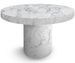 Table ronde à rallonges effet marbre blanc Kiassy 110 à 260 cm - Photo n°1