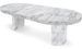 Table ronde à rallonges effet marbre blanc Kiassy 110 à 260 cm - Photo n°2