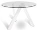 Table ronde acier blanc et verre transparent Drys 120 cm - Photo n°1