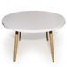 Table ronde bois blanc et pieds bois clair Bossa 120 cm - Photo n°2