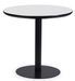 Table ronde bois blanc mate et pied acier noir Kofy 80 cm 2 - Photo n°1