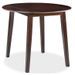 Table ronde bois et pieds hévéa massif foncé Verco D 90 cm - Photo n°1