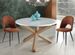 Table ronde bois massif clair et bois MDF blanc Payne D 120 cm - Photo n°2