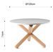 Table ronde bois massif clair et bois MDF blanc Payne D 120 cm - Photo n°3