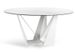 Table ronde design acier blanc et porcelaine blanc effet marbre Gala 130 cm - Photo n°1