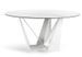 Table ronde design acier blanc et porcelaine blanc effet marbre Gala 140 cm - Photo n°1