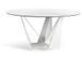 Table ronde design acier blanc et porcelaine blanc effet marbre Gala 150 cm - Photo n°1