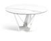Table ronde design acier blanc et porcelaine blanc effet marbre Gala 150 cm - Photo n°3