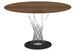 Table ronde design acier tressé et chromé et plateau en bois Kobuky 120 cm - Photo n°5