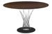 Table ronde design acier tressé et chromé et plateau en bois Kobuky 120 cm - Photo n°1