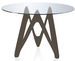 Table ronde design fibre de verre laqué marron Perla - Photo n°1