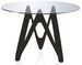 Table ronde design fibre de verre laqué noir Perla - Photo n°1