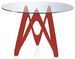 Table ronde design fibre de verre laqué rouge Perla - Photo n°1