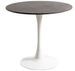 Table ronde effet granite gris et pied blanc TULIPA - Ø80 cm - Photo n°1