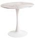 Table ronde effet marbre blanc et pied blanc TULIPA - Ø80 cm - Photo n°1