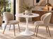 Table ronde effet marbre blanc et pied blanc TULIPA - Ø80 cm - Photo n°1