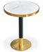 Table ronde effet marbre blanc et pied métal doré Reta D 85 cm - Photo n°1