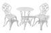 Table ronde et 2 chaises de jardin métal coulé blanc Bridge - Photo n°1