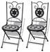 Table ronde et 2 chaises de jardin mosaïquées noir et blanc Mel - Photo n°3