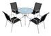 Table ronde et 4 chaises de jardin métal noir et blanc Castle - Photo n°1
