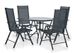 Table ronde et 4 chaises de jardin métal noir Groove - Photo n°1