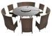 Table ronde et chaises de jardin métal et résine tressée marron Kraft - Photo n°1