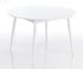 Table ronde extensible acier et bois MDF blanc Dio L 120/160 cm - Photo n°1