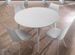 Table ronde extensible acier et bois MDF blanc Dio L 120/160 cm - Photo n°2