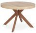 Table ronde extensible bois clair et pieds métal marron Kare 110/160/210/260 cm - Photo n°1