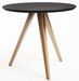 Table ronde FIND 80 cm – Bois brillant & pied métal effet bois naturel – Style scandinave - Photo n°1