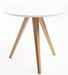 Table ronde FIND 80 cm – Bois brillant & pied métal effet bois naturel – Style scandinave - Photo n°1
