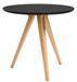 Table ronde FIND 80 cm – Bois brillant & pied métal effet bois naturel – Style scandinave - Photo n°1
