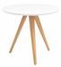 Table ronde FIND 80 cm – Bois brillant & pied métal effet bois naturel – Style scandinave - Photo n°1