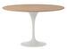 Table ronde LOUKA bois de frêne naturel et pied en alu blanc – Ø120 cm - Photo n°1