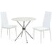 Table ronde métal et 2 chaises simili blanc Kobi - Photo n°1