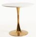 Table ronde moderne bois blanc et pied métal doré Tulipa 80 cm - Photo n°2