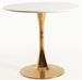 Table ronde moderne bois blanc et pied métal doré Tulipa 90 cm - Photo n°2
