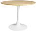 Table ronde moderne bois naturel et pied métal blanc Tulipa 80 cm - Photo n°1