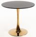 Table ronde moderne bois noir et pied métal doré Tulipa 80 cm - Photo n°1