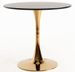 Table ronde moderne bois noir et pied métal doré Tulipa 80 cm - Photo n°2