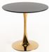Table ronde moderne bois noir et pied métal doré Tulipa 90 cm - Photo n°1