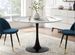 Table ronde moderne noir et effet marbre blanc Tulipa 80 cm - Photo n°2