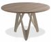Table ronde plateau bois noyer et pied fibre de verre laqué marron Perla - Photo n°1