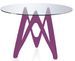 Table ronde plateau verre et pied fibre de verre laqué fuchsia Perla - Photo n°1