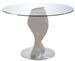 Table ronde plateau verre et pied fibre de verre laqué gris Torsada - Photo n°1