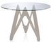 Table ronde design fibre de verre laqué taupe Perla - Photo n°1